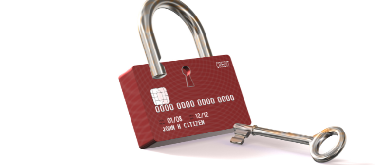 locked credit card with key