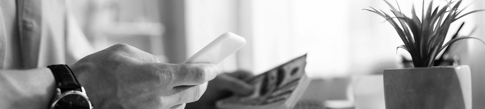 hand shown checking mobile banking