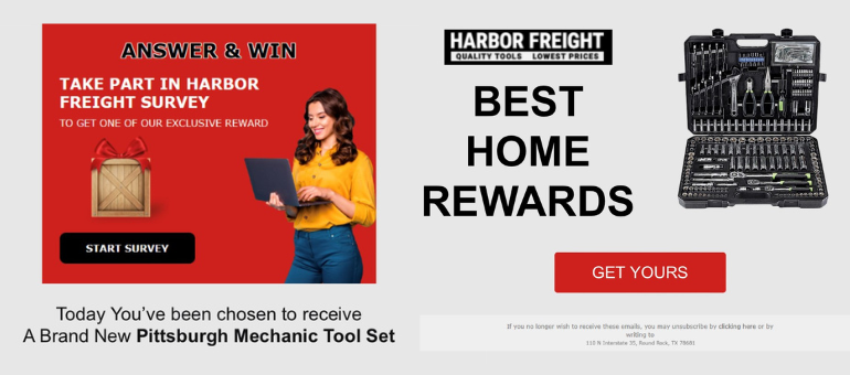 Harbor Freight scam survey 