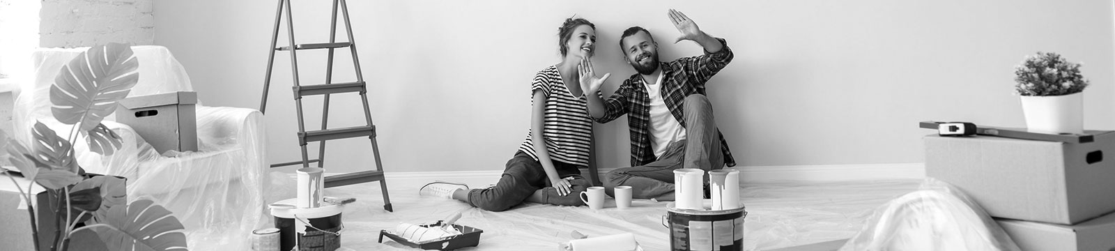 young couple planning home improvement projects