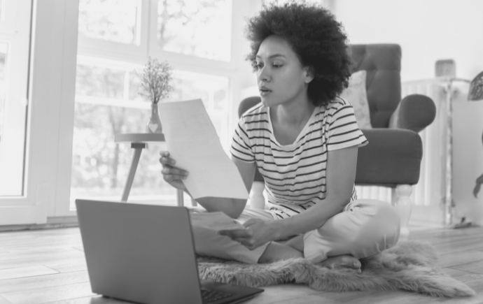 woman paying bills