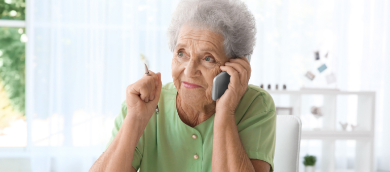 senior woman on phone